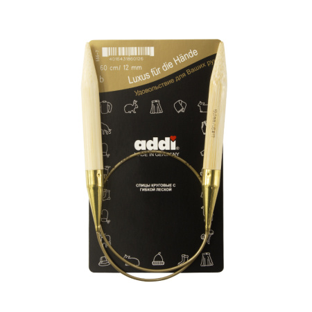 Спицы, круговые, бамбук addiNature BAMBOO №12, 60 см. Арт 555-7/12-60