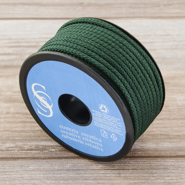 Шнур плетеный SPIRAL ( SAFISA), 4 мм, 25 м, цвет зеленый темный. Арт 25281-4-43