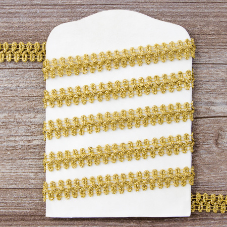 Тесьма SPIRAL ( SAFISA) тип отделочная, арт.25320-14 мм, 15 м, цвет 101, золотой. Арт 25320-14мм-101