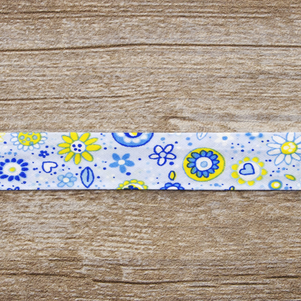 Косая бейка с рисунком SAFISA, арт.6512, 20 мм, 20 м, цвет 01. Арт 6512-20мм-01  