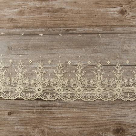 Вышивка на тюле, 174 мм, цвет натуральный. Арт I665/58
