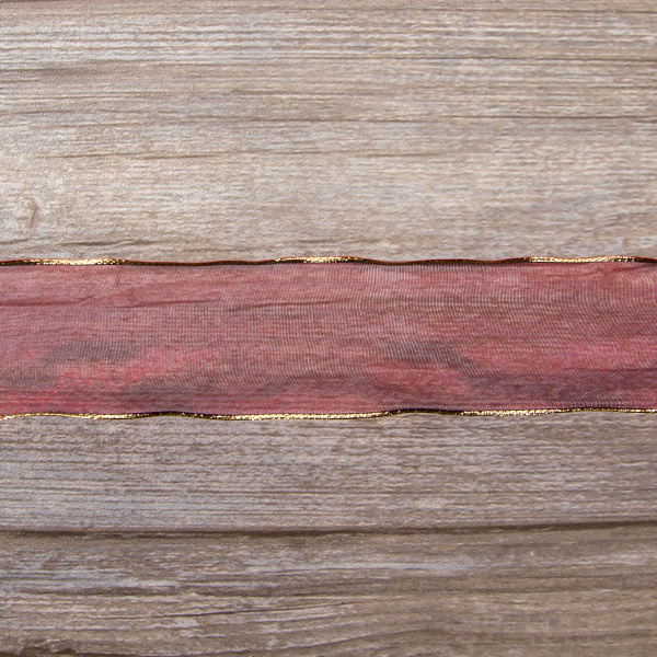 Лента органза "с памятью" SAFISA, 38 мм, 25 м цвет 1514, бордо. Арт 525-38мм-1514           