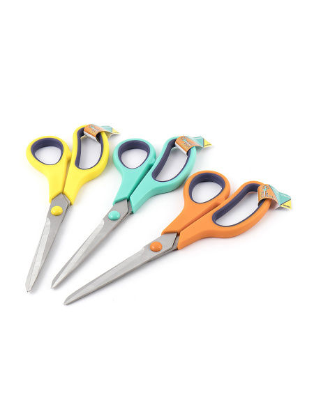 Ножницы для хобби с мягкими ручками, 21,5 см, 30 шт. в картонном прикассовом стенде.арт.B4809