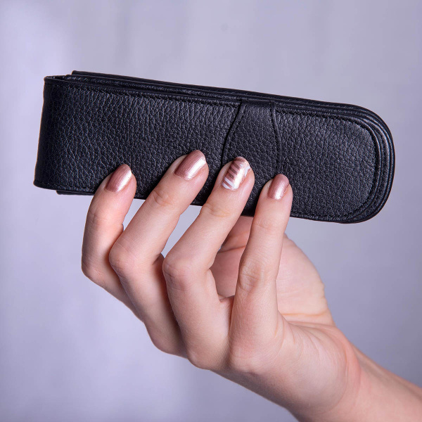 Футляр кожаный "Leather Case Classic" для двух ручек, цвет черный. Арт 90759
