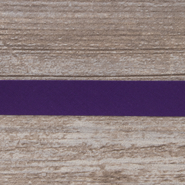 Косая бейка хлопок/полиэстер 20 мм, 25 м, цвет 129, фиолетовый. Арт 6120-20мм-129           