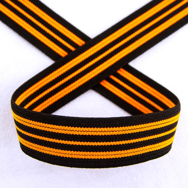 Резинка неоновая, 21 мм, цвет оранжевый с черным. Арт 822783821DL102