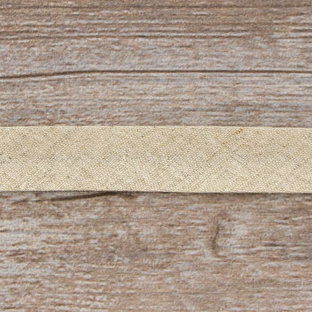 Косая бейка хлопок/лён, 20 мм, 20 м, цвет 145, серо-коричневый. Арт 6602-20мм-143