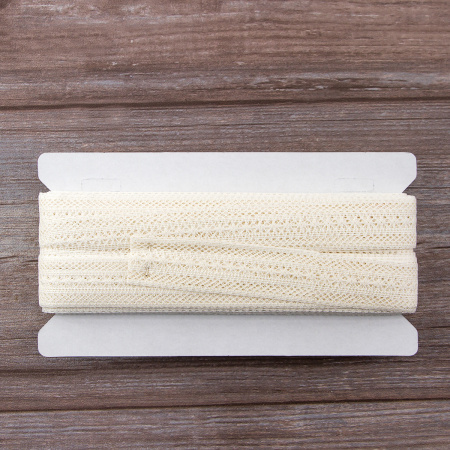 Мерсеризованное хлопковое кружево, 30 мм, шампань. Арт 2120/72