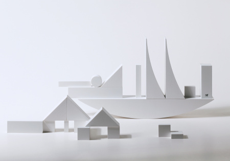 Конструктор BAUHAUS "Bauspiel" 14+, дизайн 1977 года, натуральное дерево, цвет белый, 22 детали. Арт 9412.1