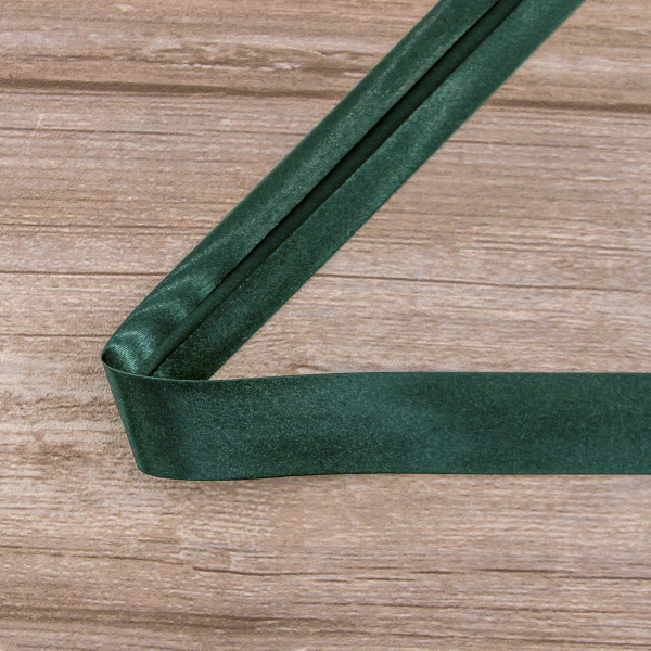 Косая бейка атласная 30 мм, 25 м, цвет 43, темно-зеленый. Арт 6260-30мм-43            