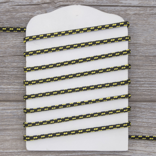 Шнуры PEGA плетеный, цвет черный с желтым, 4,5 мм. Арт 842945216DL103