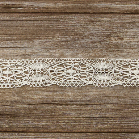 Мерсеризованное хлопковое кружево, 50 мм, цвет белый. Арт 2218/01