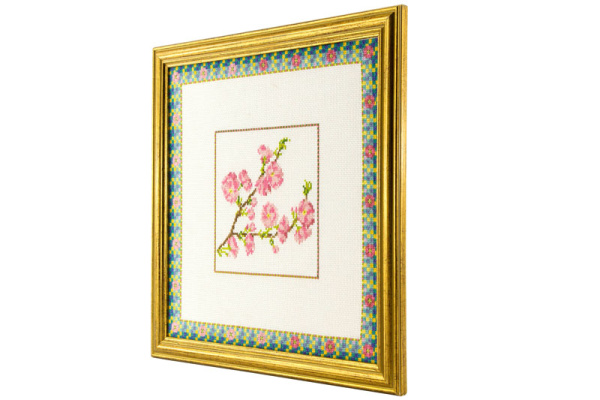 Вышитая картина "Розовые веточки". Арт Модель 20.012.01
