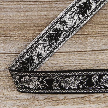 Лента жаккард с люрексом SAFISA, 20 мм, 15 м, цвет 102. Арт 9088-20мм-102           