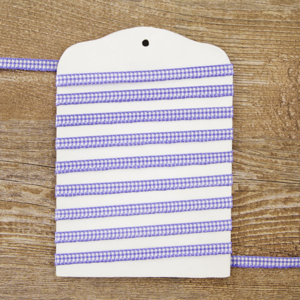 Лента с рисунком клетка SAFISA, 6 мм, 25 м, цвет 08, сиреневый. Арт 466-06мм-08             