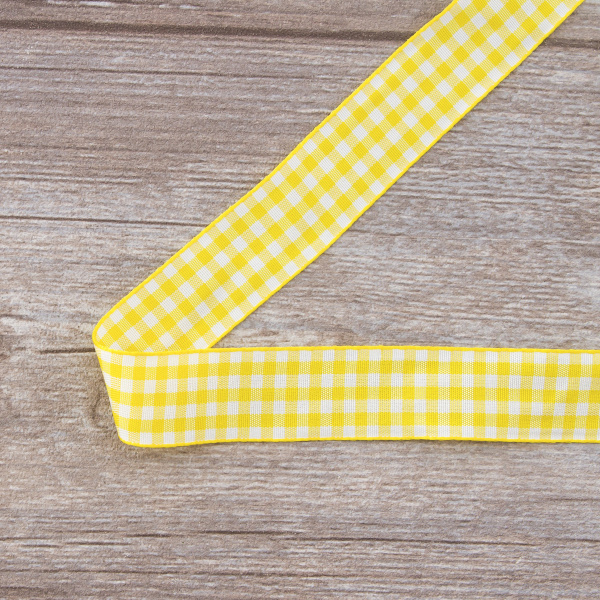 Лента с рисунком клетка SAFISA, 25 мм, 25 м, цвет 22, желтый. Арт 469-25мм-22             