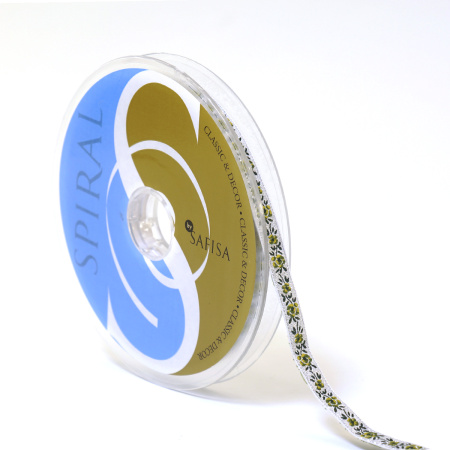 Лента жаккардовая с люрексом SAFISA, 10 мм, 15 м, цвет 08. Арт 9212-10мм-08