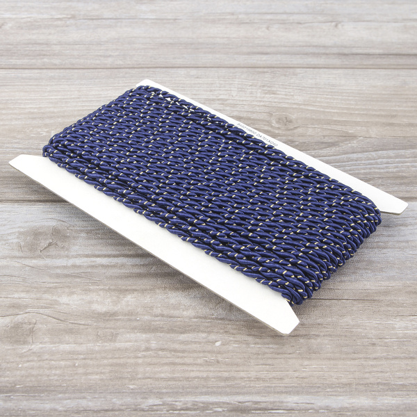 Шнур витой PEGA, тёмно-синий, 5 мм. Арт 845219850DA701          