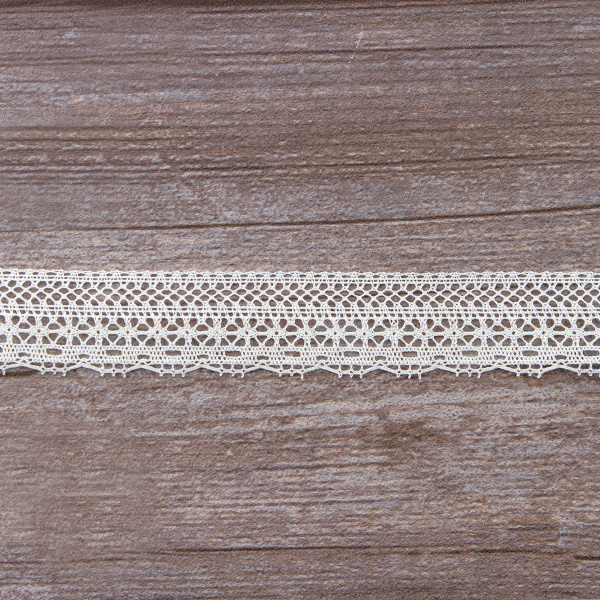 Мерсеризованное хлопковое кружево, 26 мм, белый. Арт 2119/01