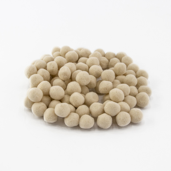 Помпоны декоративные, россыпь, диаметр 20 мм, 100 шт, цвет светло-бежевый. Арт P-1- col.712