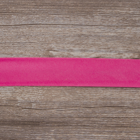 Косая бейка атласная 30 мм, 25 м, цвет 142, ярко-розовый. Арт 6260-30мм-142            