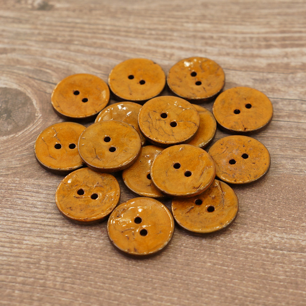 Пуговицы CONCEPT, размер 32, кокос, цвет COL.1 темно-желтый. Арт 1919H-032-COL.1