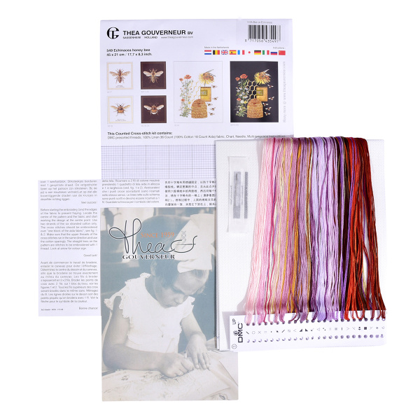 Набор для вышивания "Пчела на эхинацее", канва Aida 18 ct. Арт 549A