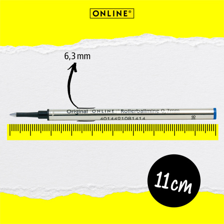 Стержень  "Rollerball Refill" для ручки-роллера, 11 см, 0,7 мм, цвет синий. Арт 40033/3