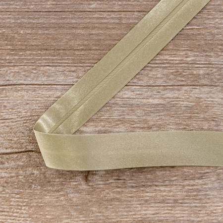 Косая бейка атласная 20 мм, 25 м, цвет 67, серо-зеленый темный. Арт 6260-20мм-67            