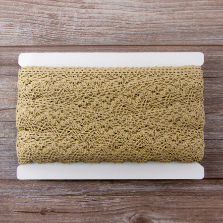 Мерсеризованное хлопковое кружево, 40 мм, цвет небеленый. Арт 3121/LA                 