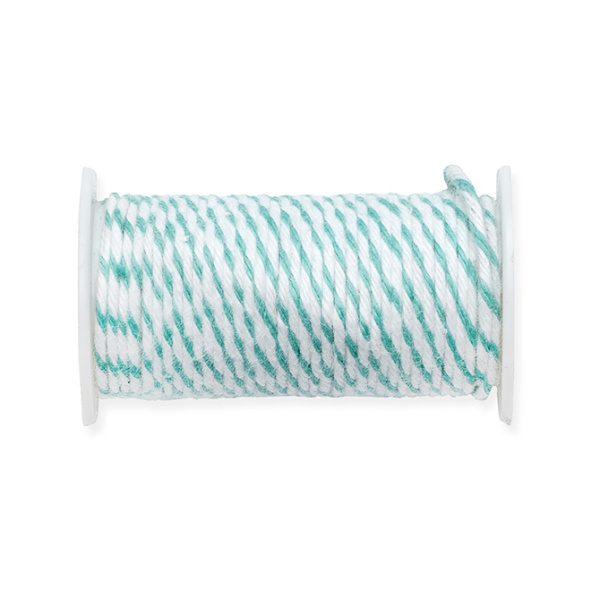 Проволока в обмотке, двухцветная, цвет тиффани/белый. Арт 661479