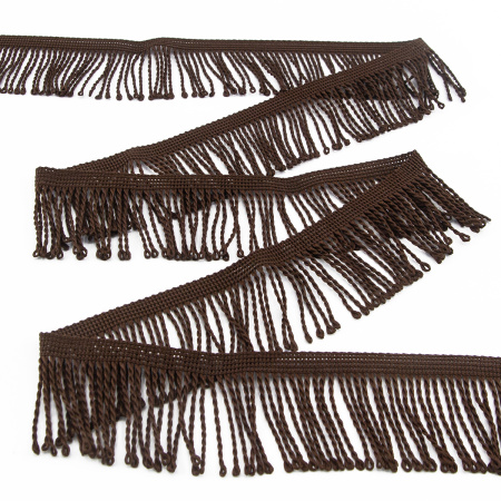 Бахрома витая, 60 мм, цвет темно-коричневый. Арт PP-60 col.702