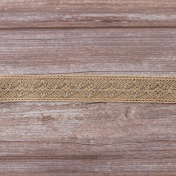 Мерсеризованное хлопковое кружево, 35 мм, цвет натуральный неокрашенный. Арт 2223/27