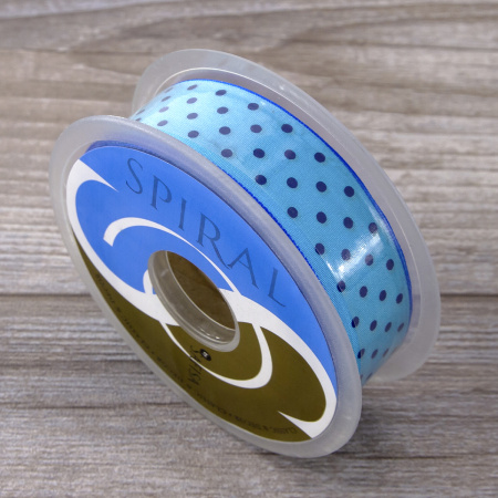 Лента с рисунком SAFISA, 25 мм, 15 м, цвет 16, бирюзовый. Арт 25314-25мм-16