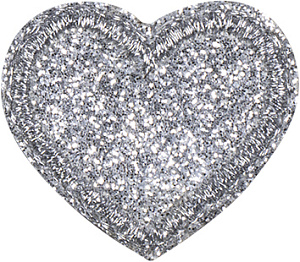 Термоаппликация "Сердце с маленькими серебрянными блёстками"