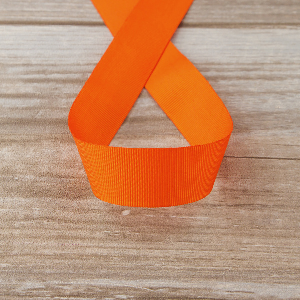 Лента репсовая SAFISA, 25 мм, 25 м, цвет 61 алый. Арт 350-25мм-61