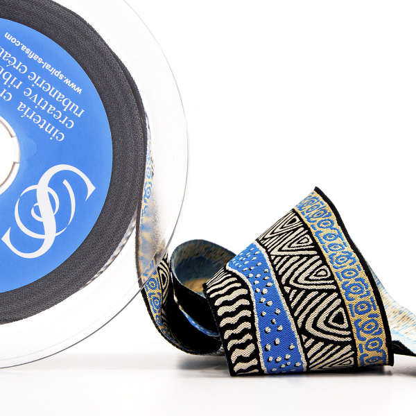 Лента жаккардовая SAFISA, 50 мм, 15 м, цвет 02. Арт 9272-50мм-02