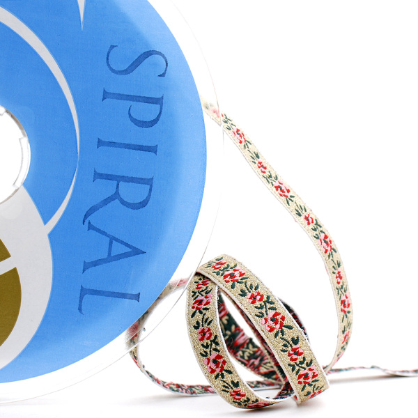 Лента жаккардовая с люрексом SAFISA, 10 мм, 15 м, цвет 01. Арт 9212-10мм-01