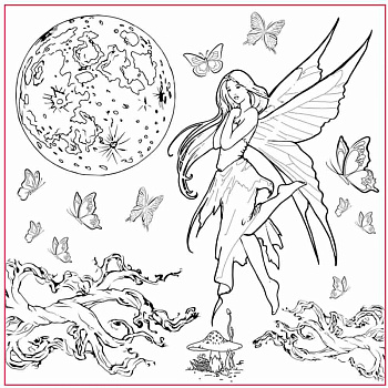 Салфетка рисовая с контуром "Фея". Арт DFTM18