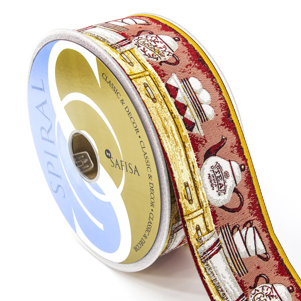 Лента жаккард SAFISA, 50 мм, 15 м, цвет 02. Арт 9211-50мм-02