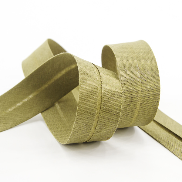 Косая бейка хлопок/полиэстер 20 мм, 25 м, цвет 67, серо-зеленый темный. Арт 6120-20мм-67            