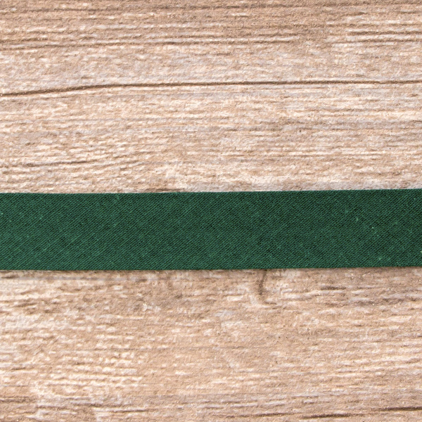 Косая бейка хлопок/полиэстер 20 мм, 25 м, цвет 43, темно-зеленый. Арт 6120-20мм-43            