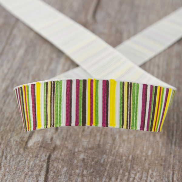 Лента репсовая на картонной мини-катушке "Полоски". Арт VR15.264