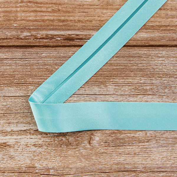 Косая бейка атласная 30 мм, 25 м, цвет 53, ментоловый. Арт 6260-30мм-53            