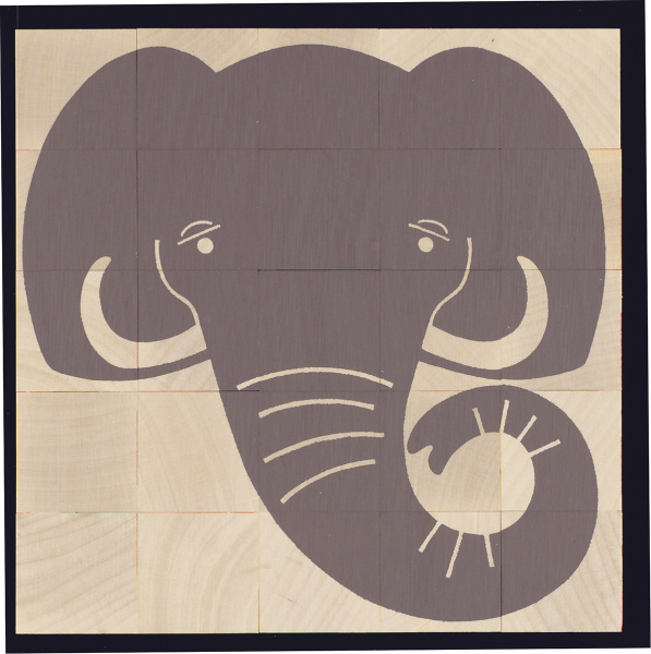 Мозаика из кубиков дизайнерская NAEF BASIC "Animal Puzzle" 3+, натуральное дерево, 25 деталей. Арт 9205