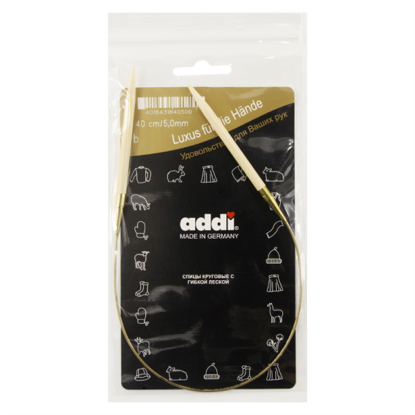 Спицы, круговые, бамбук addiNature BAMBOO №5, 40 см. Арт 555-7/5-40