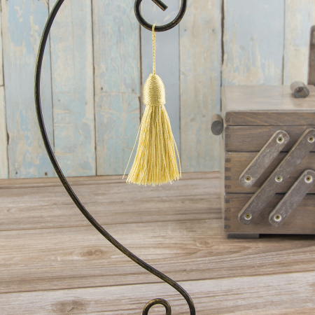 Кисть декоративная на шнуре, длина 85 мм, цвет медовый. Арт KY - 05-col.PE - 5