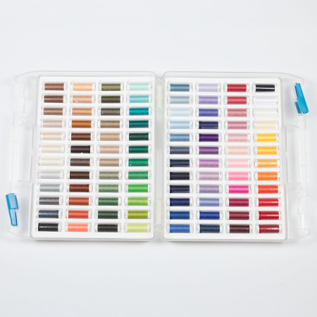 Набор с нитками Seralon  в пластиковом кейсе, 96 катушек. Арт TCSE96-KIT