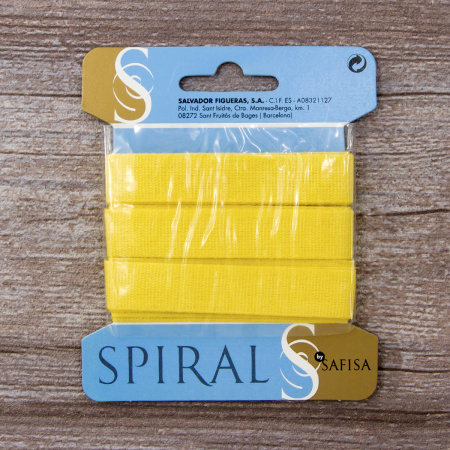 Тесьма киперная хлопковая на блистере SAFISA, 14 мм, 2,5 м , цвет 32, желтый. Арт P00260C-14мм-32         