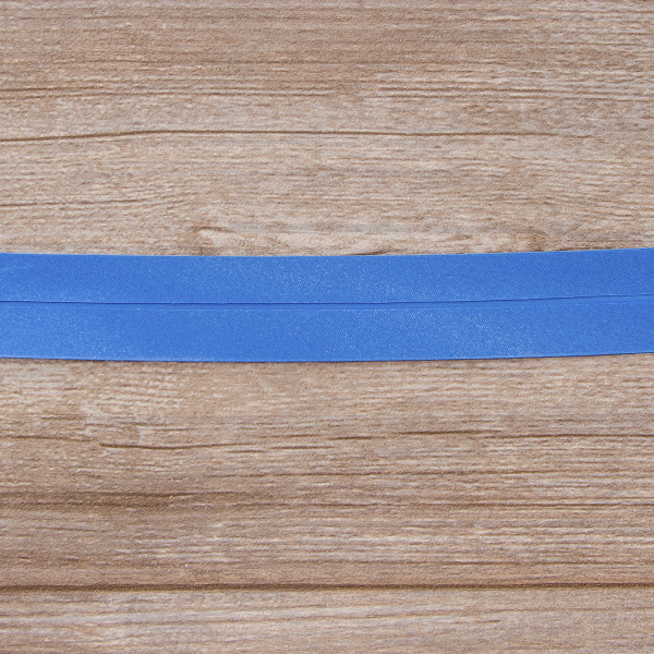 Косая бейка атласная 30 мм, 25 м, цвет 42, темно-голубой. Арт 6260-30мм-42            